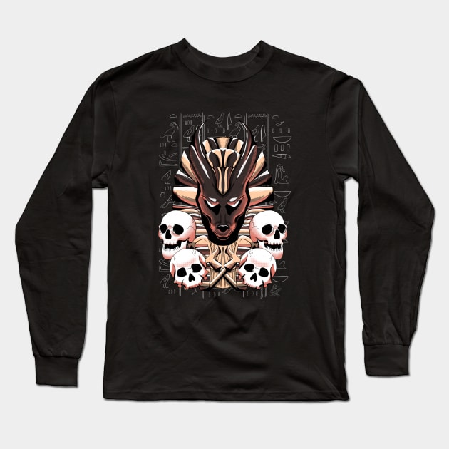 Anubis God of Death Long Sleeve T-Shirt by MerchBeastStudio